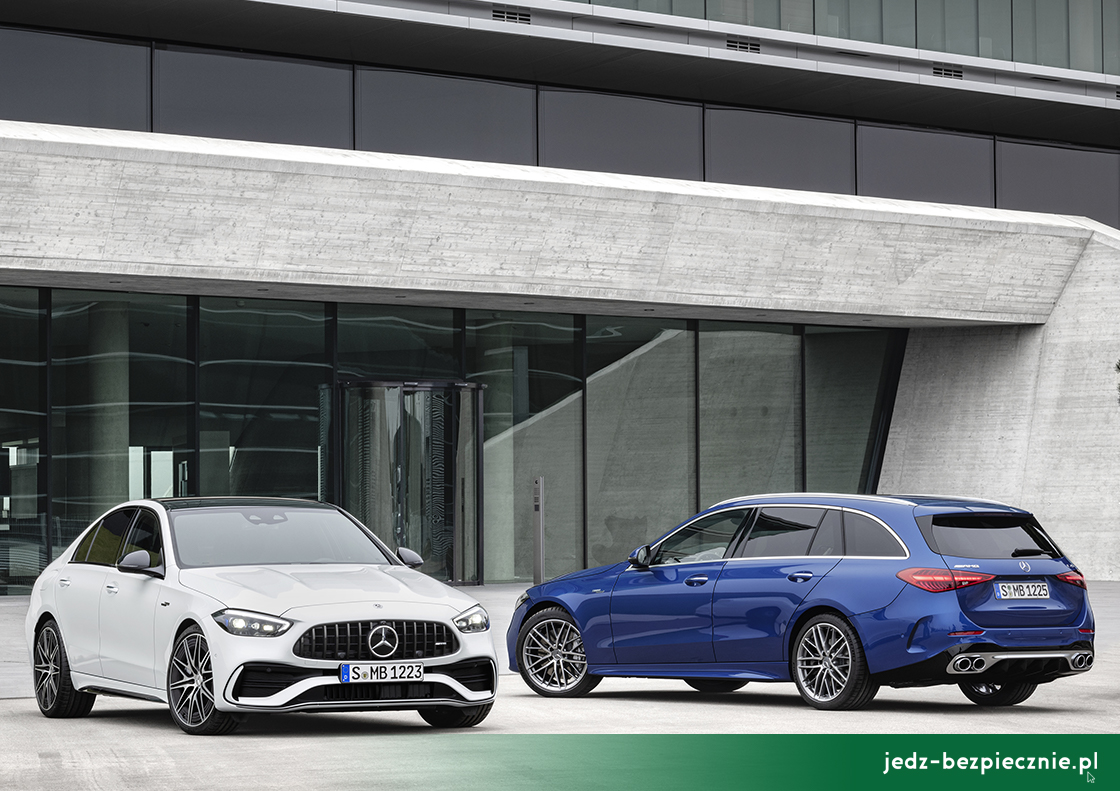 Premiera tygodnia - Mercedes-AMG C 43 - widok ogólny, przód sedana i tył kombi
